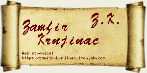 Zamfir Krnjinac vizit kartica